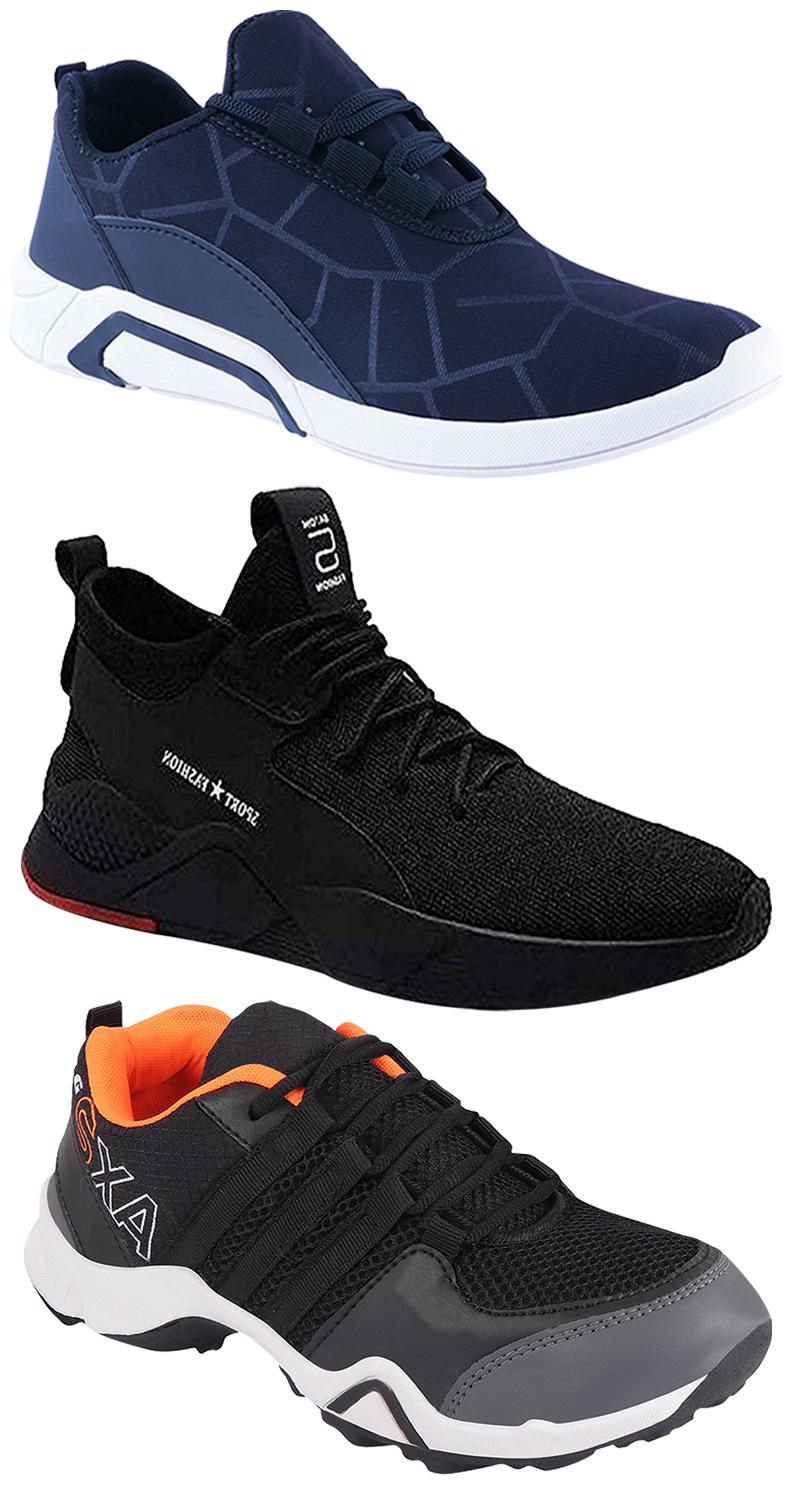

Birde Men Multicolor Mesh Canvas Casual Sports Sneakers Runnning Shoes for Men s Boy s - UK6 (Combo of 3)