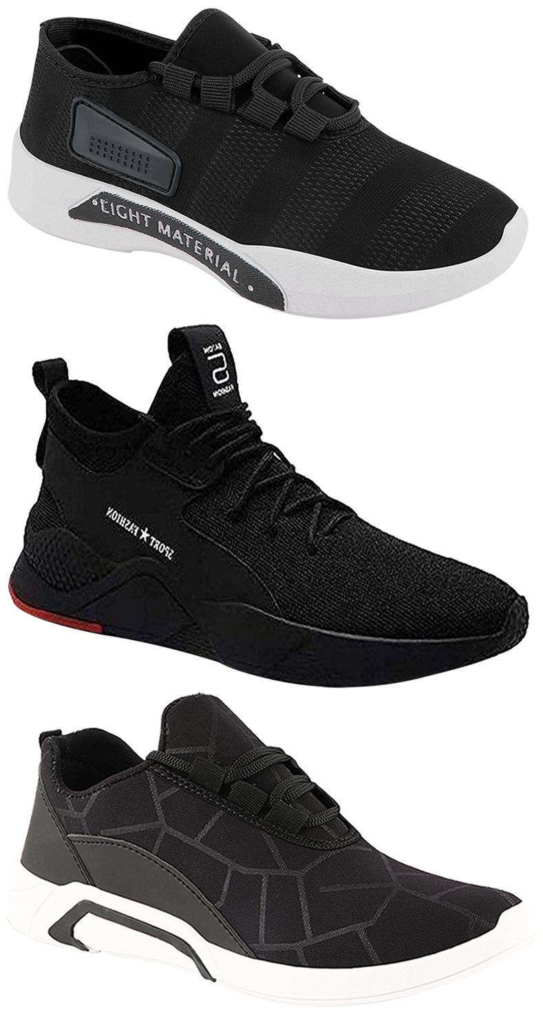 

Birde Men Multicolor Mesh Canvas Casual Sports Sneakers Runnning Shoes for Men s Boy s - UK7 (Combo of 3)