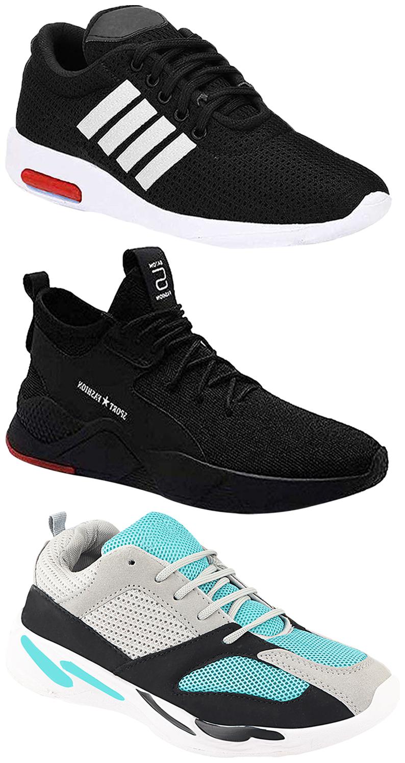 

Birde Men Multicolor Mesh Canvas Casual Sports Sneakers Runnning Shoes for Men s Boy s - UK6 (Combo of 3)