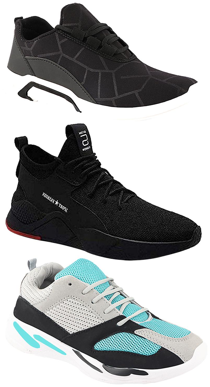 

Birde Men Multicolor Mesh Canvas Casual Sports Sneakers Runnning Shoes for Men s Boy s - UK9 (Combo of 3)