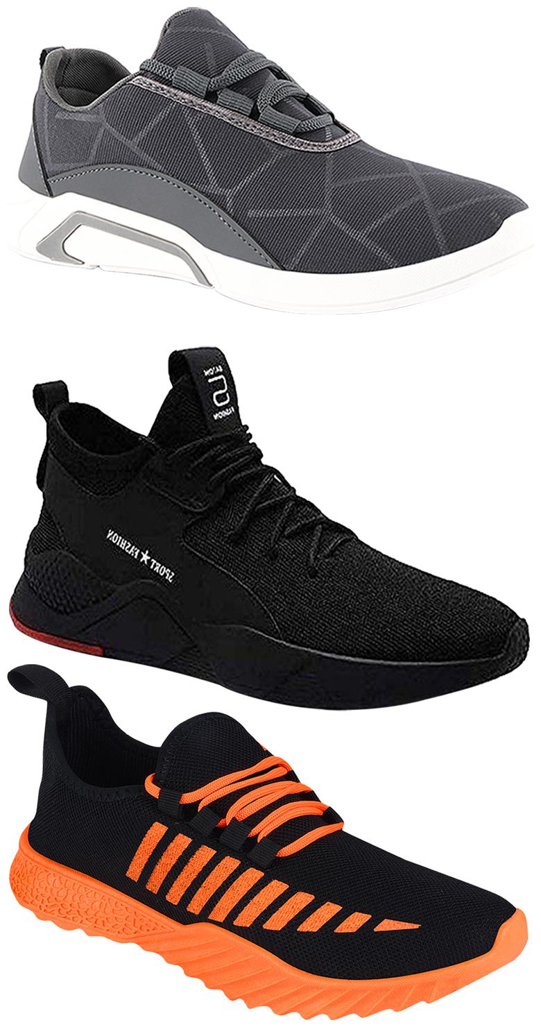 

Birde Men Multicolor Mesh Canvas Casual Sports Sneakers Runnning Shoes for Men s Boy s - UK9 (Combo of 3)