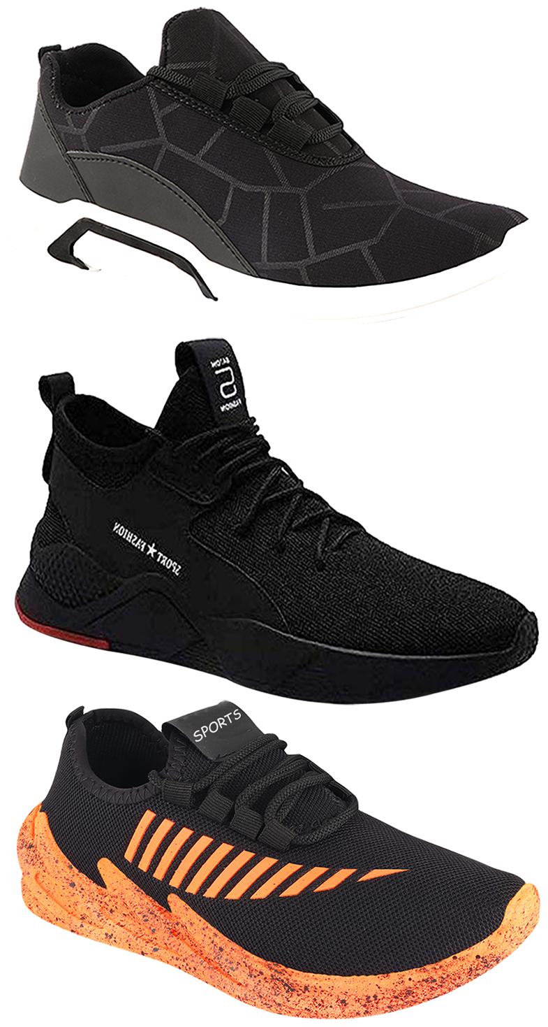

Birde Men Multicolor Mesh Canvas Casual Sports Sneakers Runnning Shoes for Men s Boy s - UK9 (Combo of 3)