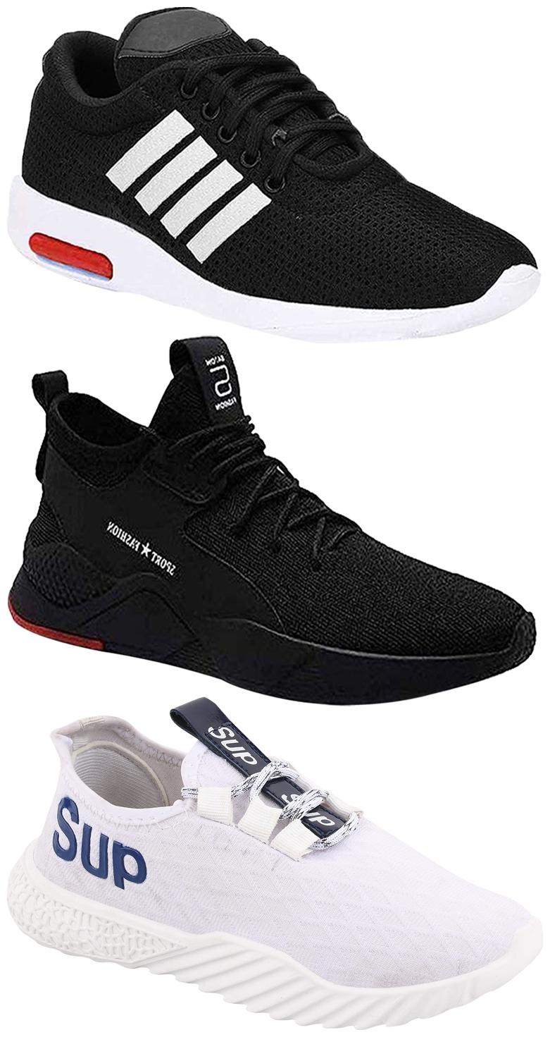 

Birde Men Multicolor Mesh Canvas Casual Sports Sneakers Runnning Shoes for Men s Boy s - UK6 (Combo of 3)