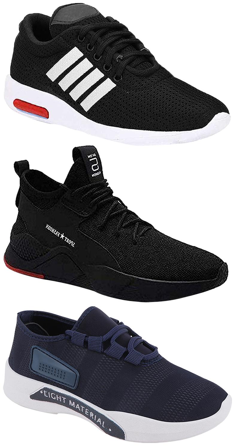 

Birde Men Multicolor Mesh Canvas Casual Sports Sneakers Runnning Shoes for Men s Boy s - UK6 (Combo of 3)