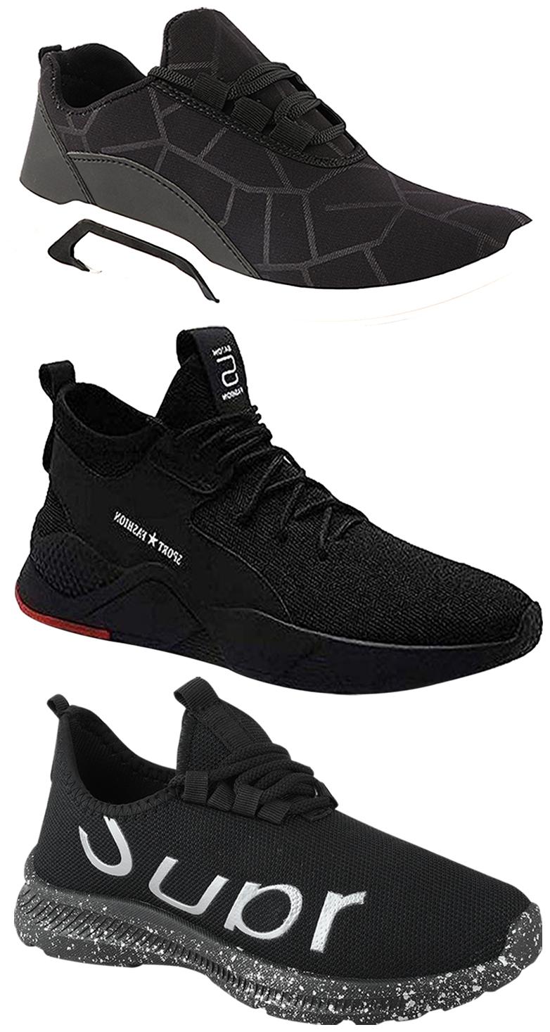 

Birde Men Multicolor Mesh Canvas Casual Sports Sneakers Runnning Shoes for Men s Boy s - UK6 (Combo of 3)