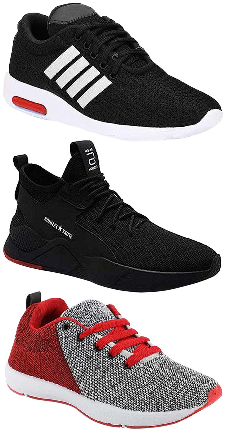 

Birde Men Multicolor Mesh Canvas Casual Sports Sneakers Runnning Shoes for Men s Boy s - UK10 (Combo of 3)