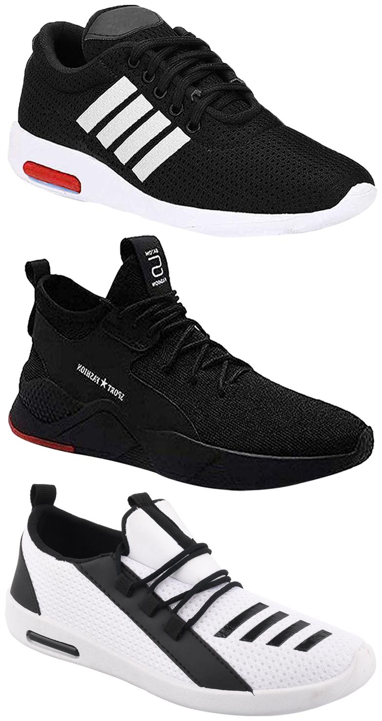 

Birde Men Multicolor Mesh Canvas Casual Sports Sneakers Runnning Shoes for Men s Boy s - UK6 (Combo of 3)