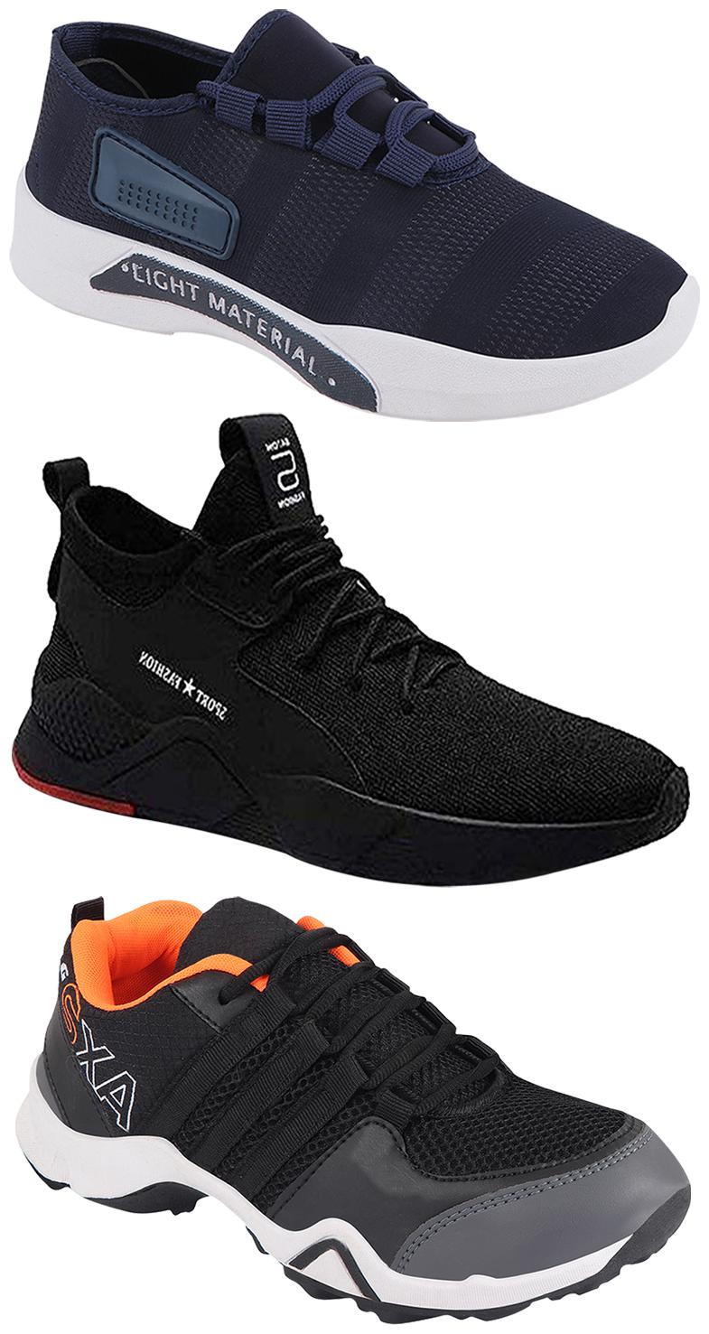 

Birde Men Multicolor Mesh Canvas Casual Sports Sneakers Runnning Shoes for Men s Boy s - UK6 (Combo of 3)