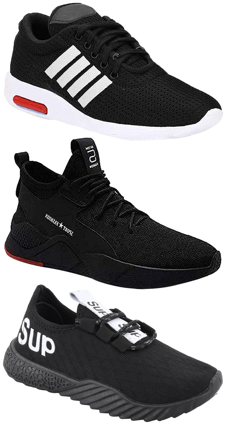 

Birde Men Multicolor Mesh Canvas Casual Sports Sneakers Runnning Shoes for Men s Boy s - UK8 (Combo of 3)