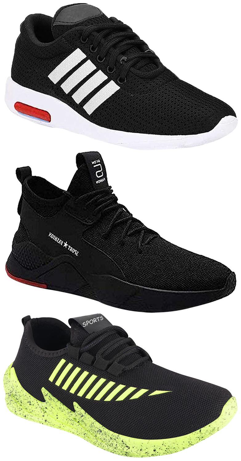 

Birde Men Multicolor Mesh Canvas Casual Sports Sneakers Runnning Shoes for Men s Boy s - UK8 (Combo of 3)