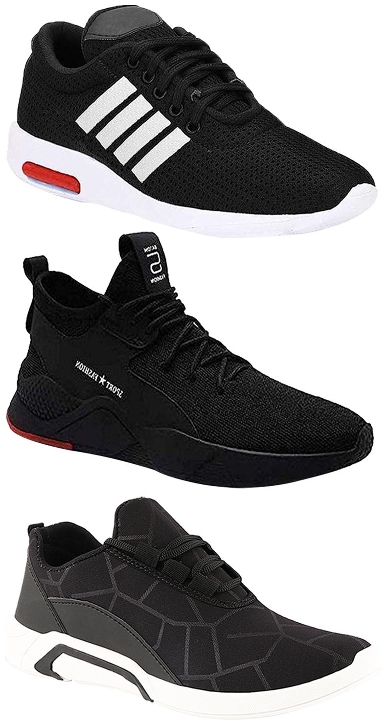 

Birde Men Multicolor Mesh Canvas Casual Sports Sneakers Runnning Shoes for Men s Boy s - UK9 (Combo of 3)
