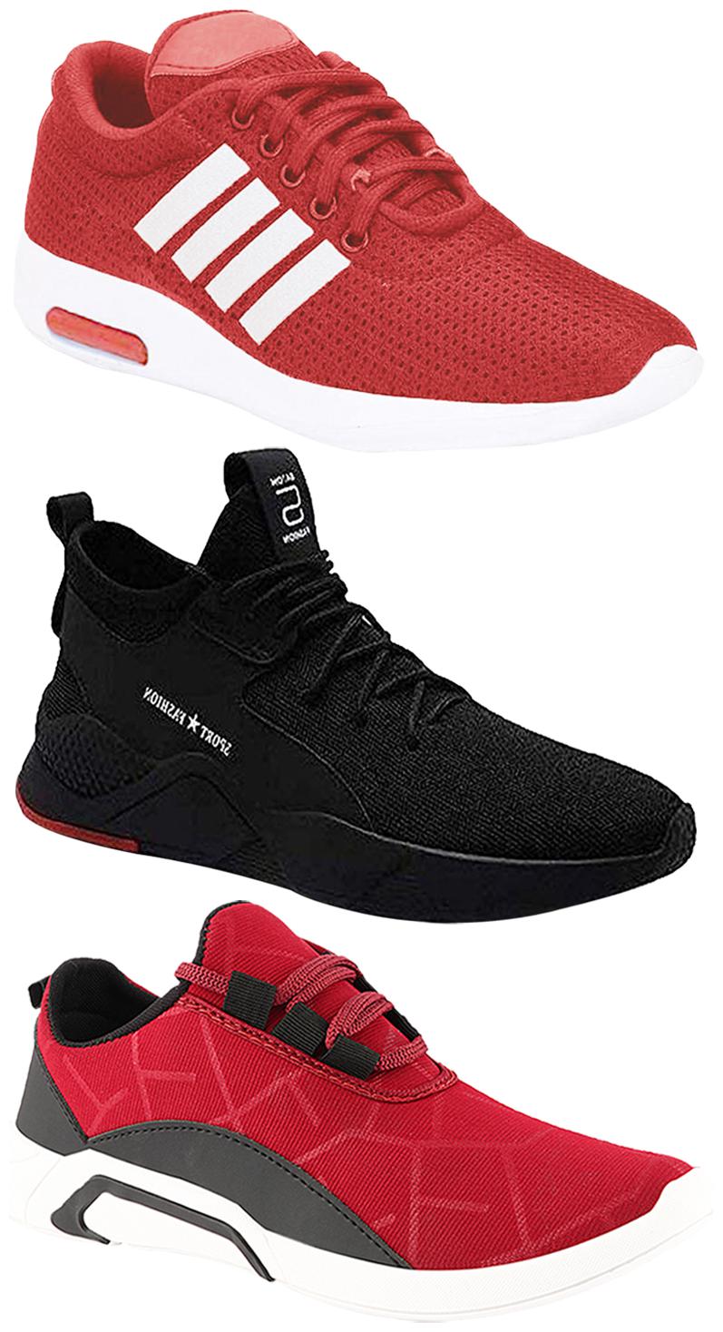 

Birde Men Multicolor Mesh Canvas Casual Sports Sneakers Runnning Shoes for Men s Boy s - UK10 (Combo of 3)