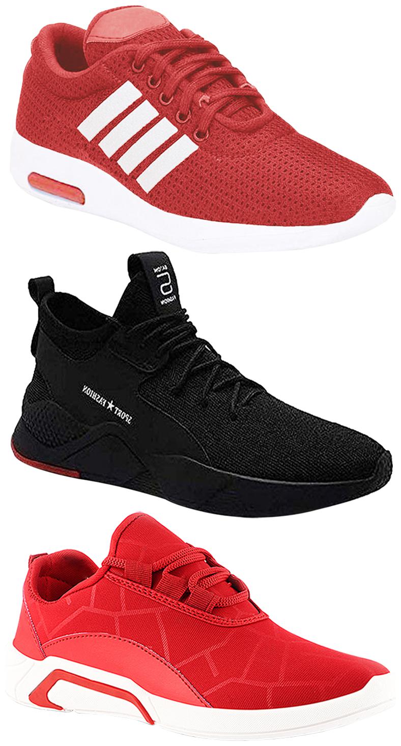 

Birde Men Multicolor Mesh Canvas Casual Sports Sneakers Runnning Shoes for Men s Boy s - UK9 (Combo of 3)