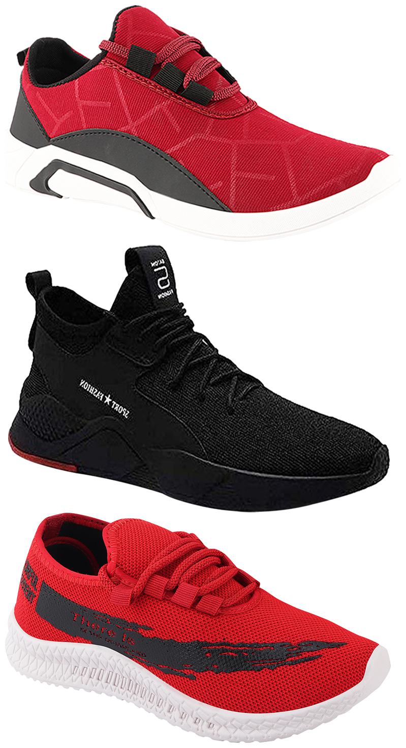 

Birde Men Multicolor Mesh Canvas Casual Sports Sneakers Runnning Shoes for Men s Boy s - UK6 (Combo of 3)