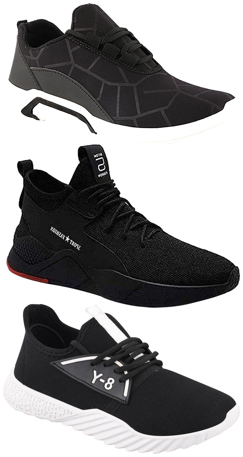 

Birde Men Multicolor Mesh Canvas Casual Sports Sneakers Runnning Shoes for Men s Boy s - UK7 (Combo of 3)