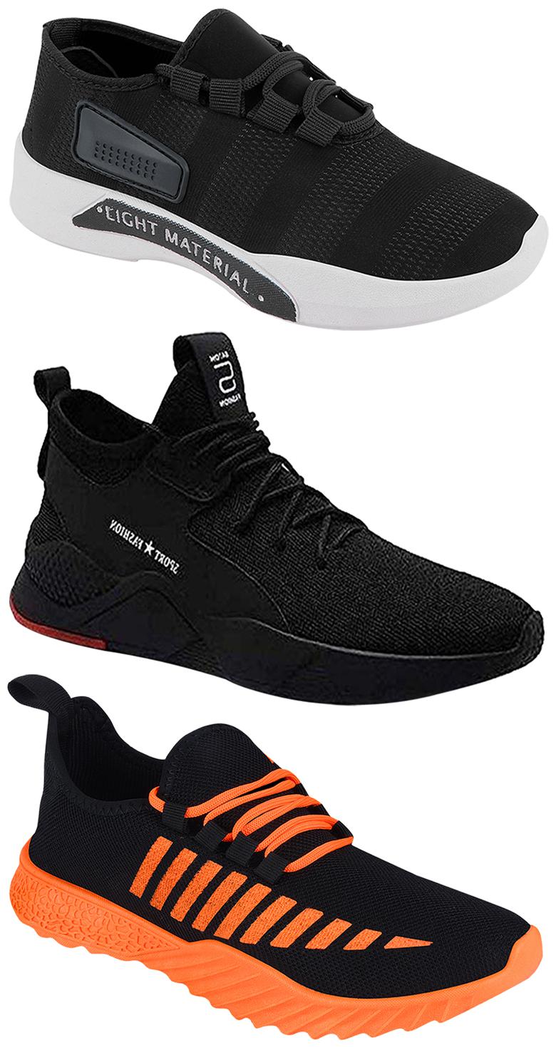 

Birde Men Multicolor Mesh Canvas Casual Sports Sneakers Runnning Shoes for Men s Boy s - UK10 (Combo of 3)