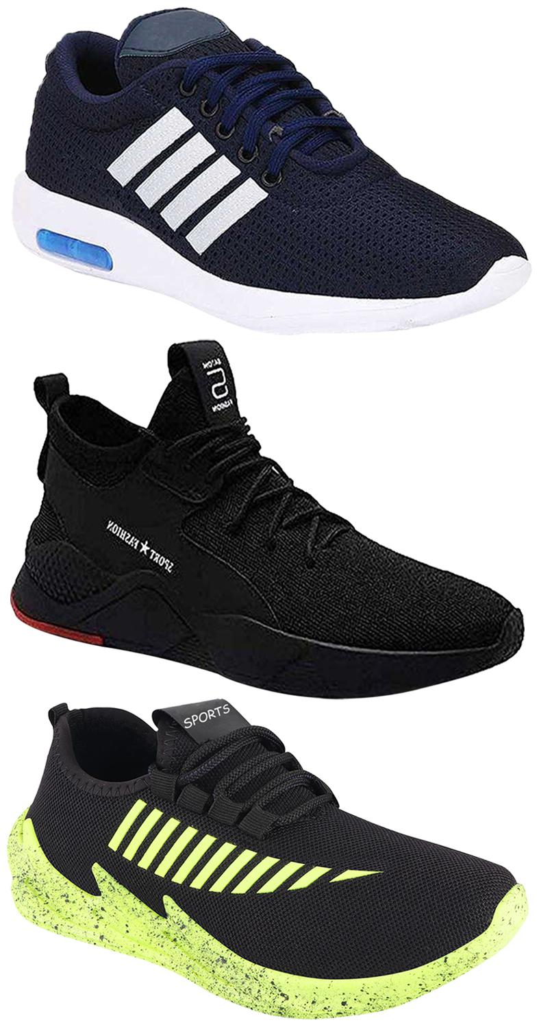 

Birde Men Multicolor Mesh Canvas Casual Sports Sneakers Runnning Shoes for Men s Boy s - UK6 (Combo of 3)
