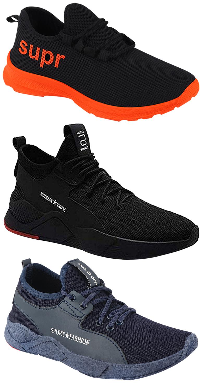 

Birde Men Multicolor Mesh Canvas Casual Sports Sneakers Runnning Shoes for Men s Boy s - UK6 (Combo of 3)