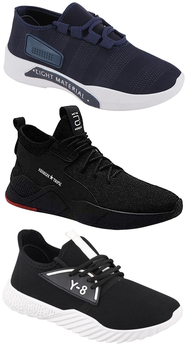 

Birde Men Multicolor Mesh Canvas Casual Sports Sneakers Runnning Shoes for Men s Boy s - UK6 (Combo of 3)