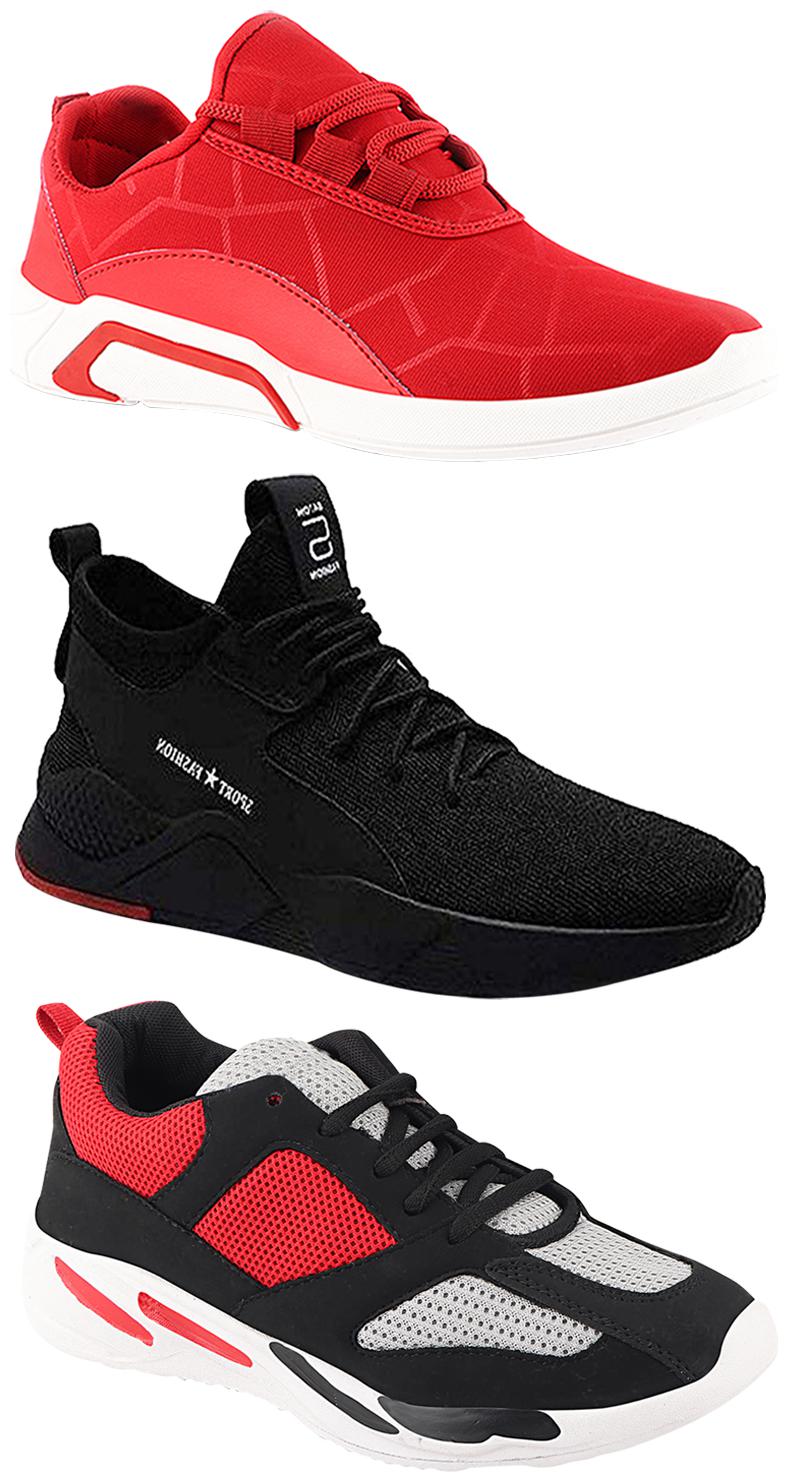 

Birde Men Multicolor Mesh Canvas Casual Sports Sneakers Runnning Shoes for Men s Boy s - UK6 (Combo of 3)