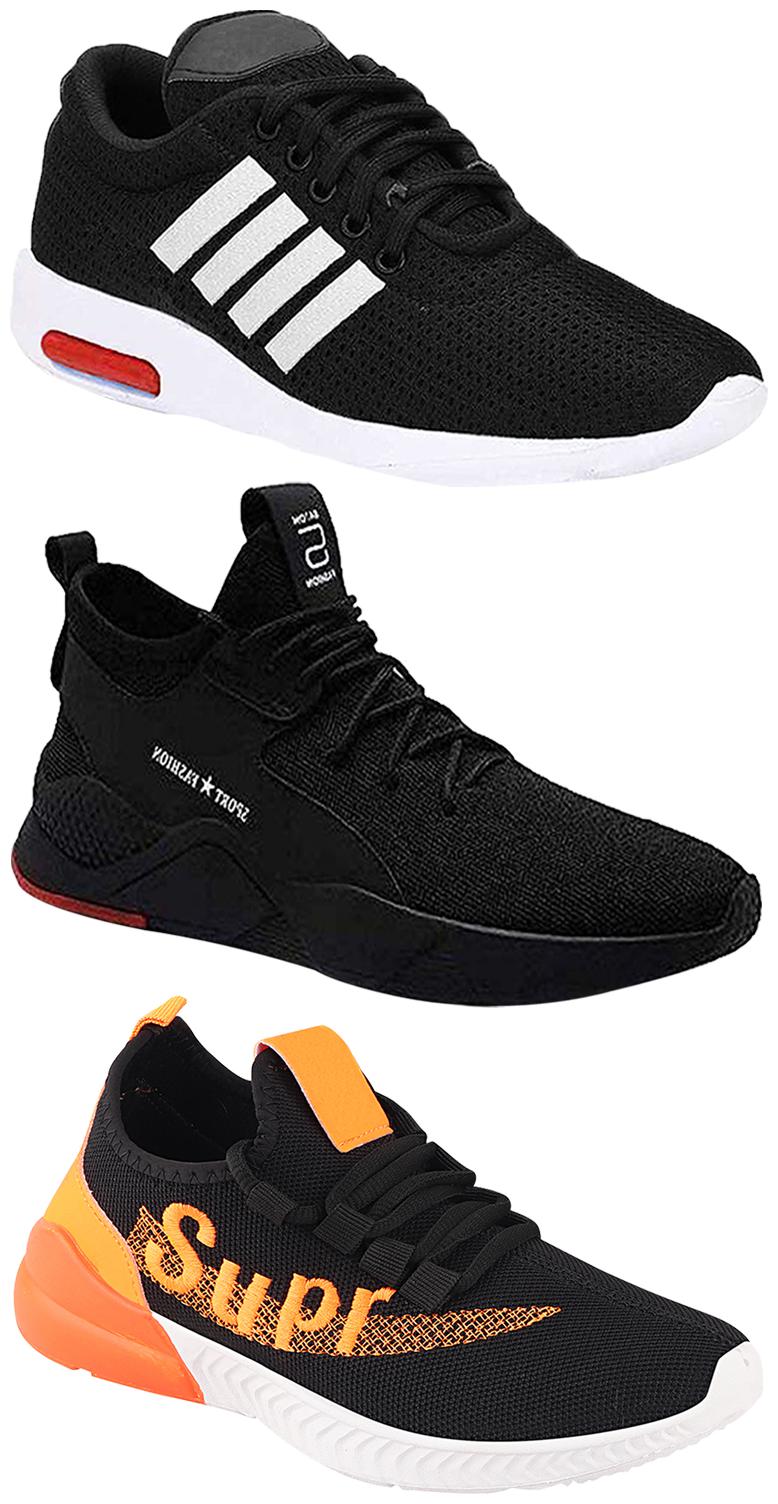 

Birde Men Multicolor Mesh Canvas Casual Sports Sneakers Runnning Shoes for Men s Boy s - UK10 (Combo of 3)
