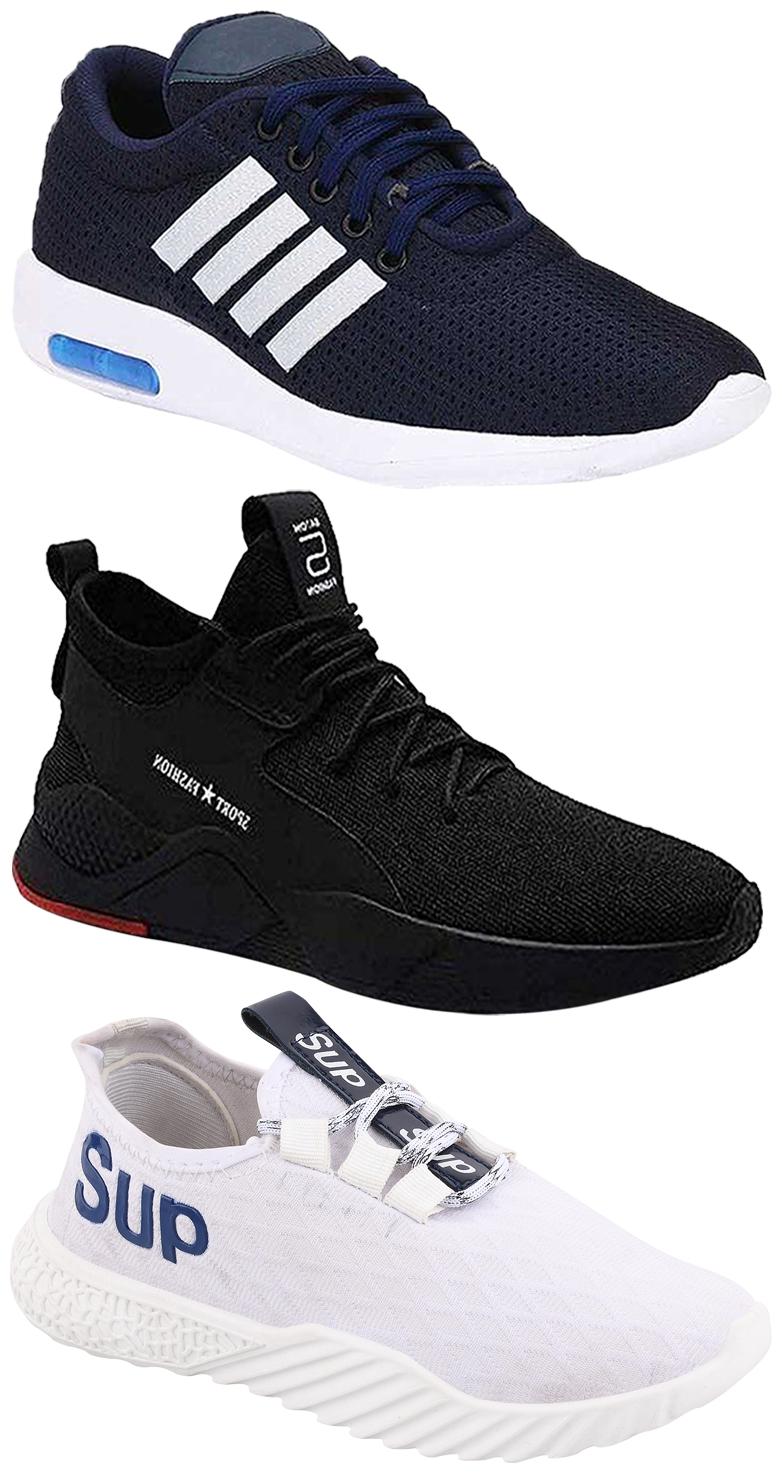 

Birde Men Multicolor Mesh Canvas Casual Sports Sneakers Runnning Shoes for Men s Boy s - UK7 (Combo of 3)