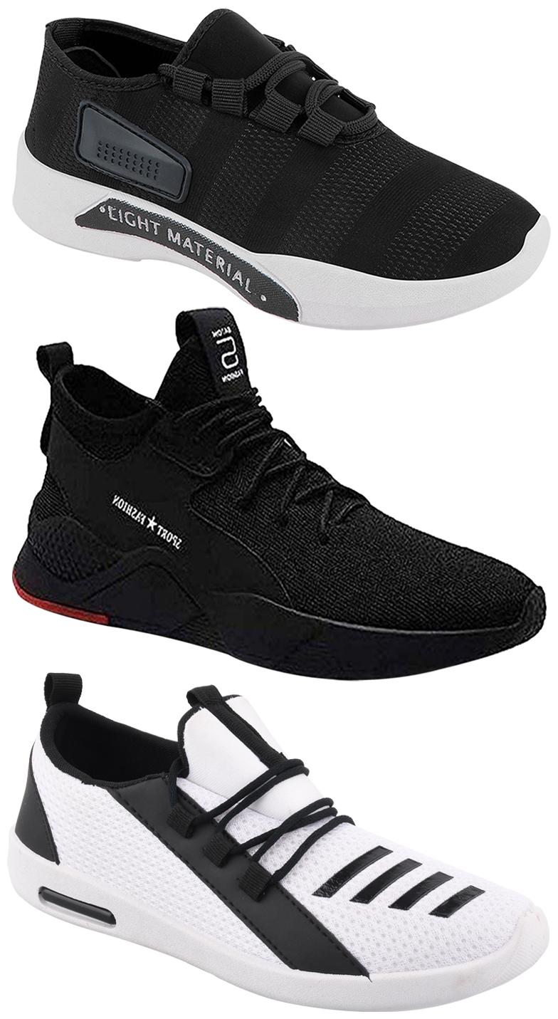 

Birde Men Multicolor Mesh Canvas Casual Sports Sneakers Runnning Shoes for Men s Boy s - UK8 (Combo of 3)