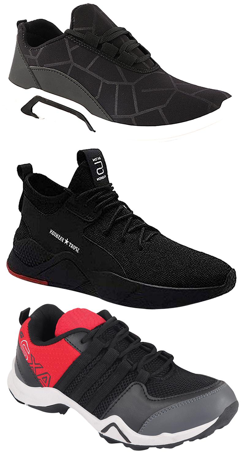 

Birde Men Multicolor Mesh Canvas Casual Sports Sneakers Runnning Shoes for Men s Boy s - UK6 (Combo of 3)