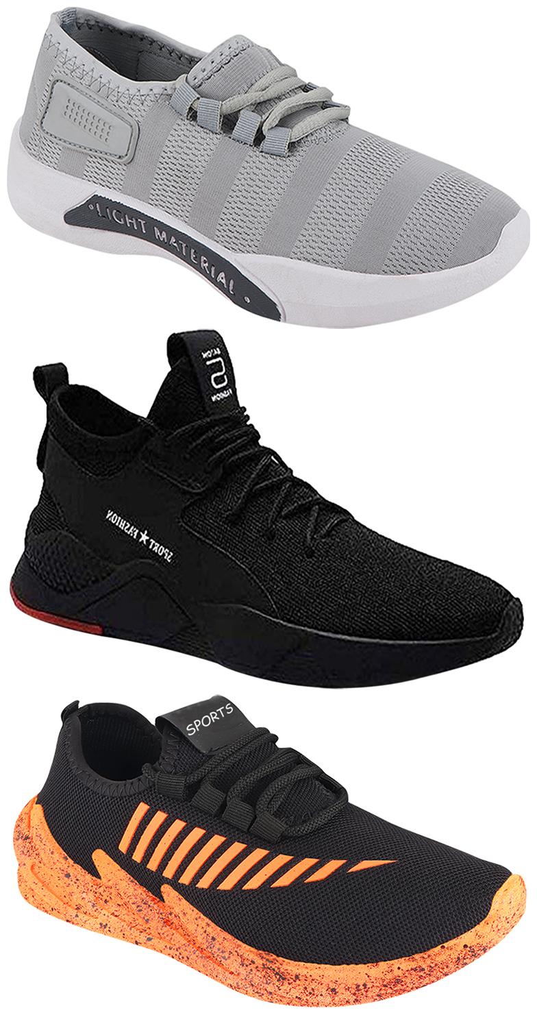 

Birde Men Multicolor Mesh Canvas Casual Sports Sneakers Runnning Shoes for Men s Boy s - UK7 (Combo of 3)