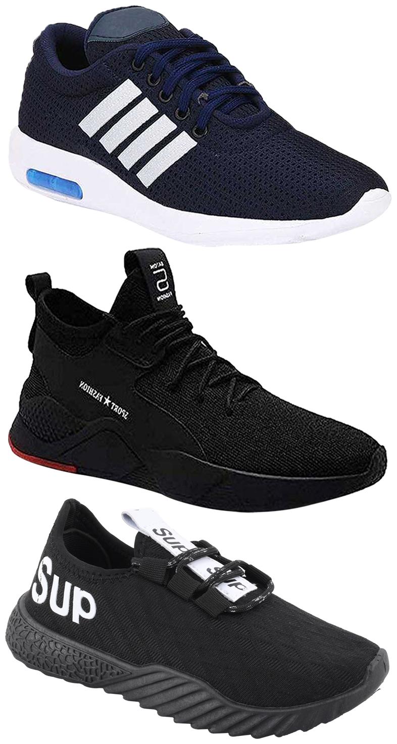 

Birde Men Multicolor Mesh Canvas Casual Sports Sneakers Runnning Shoes for Men s Boy s - UK9 (Combo of 3)