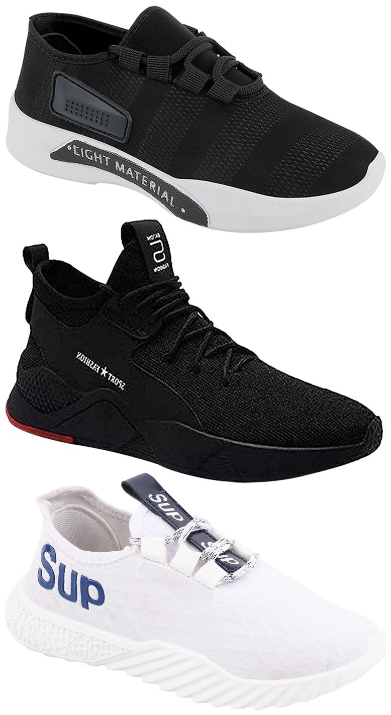 

Birde Men Multicolor Mesh Canvas Casual Sports Sneakers Runnning Shoes for Men s Boy s - UK6 (Combo of 3)