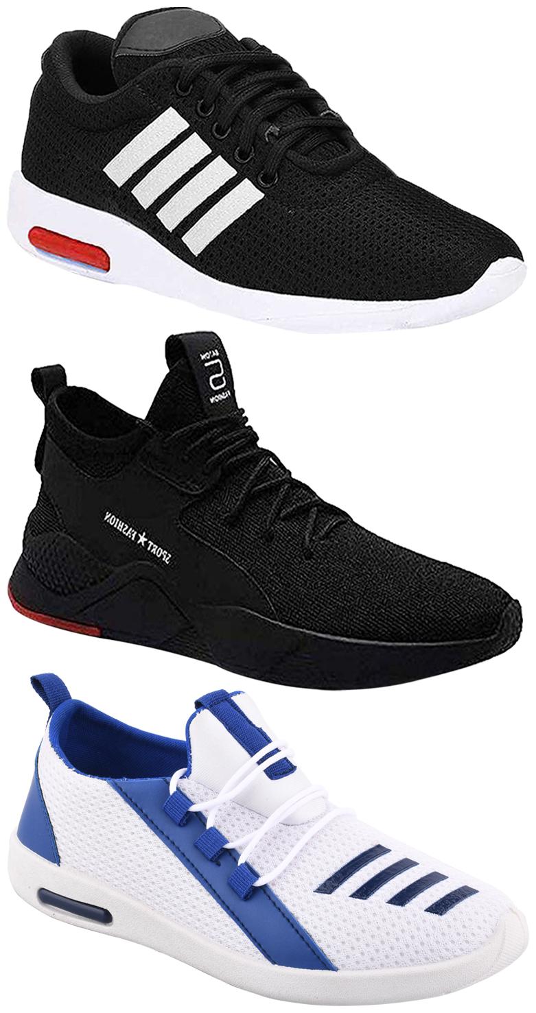 

Birde Men Multicolor Mesh Canvas Casual Sports Sneakers Runnning Shoes for Men s Boy s - UK6 (Combo of 3)