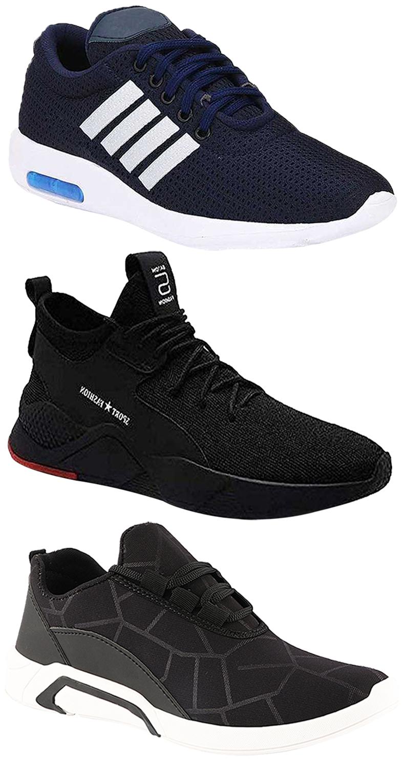 

Birde Men Multicolor Mesh Canvas Casual Sports Sneakers Runnning Shoes for Men s Boy s - UK9 (Combo of 3)