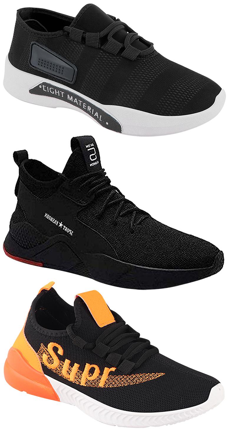 

Birde Men Multicolor Mesh Canvas Casual Sports Sneakers Runnning Shoes for Men s Boy s - UK6 (Combo of 3)