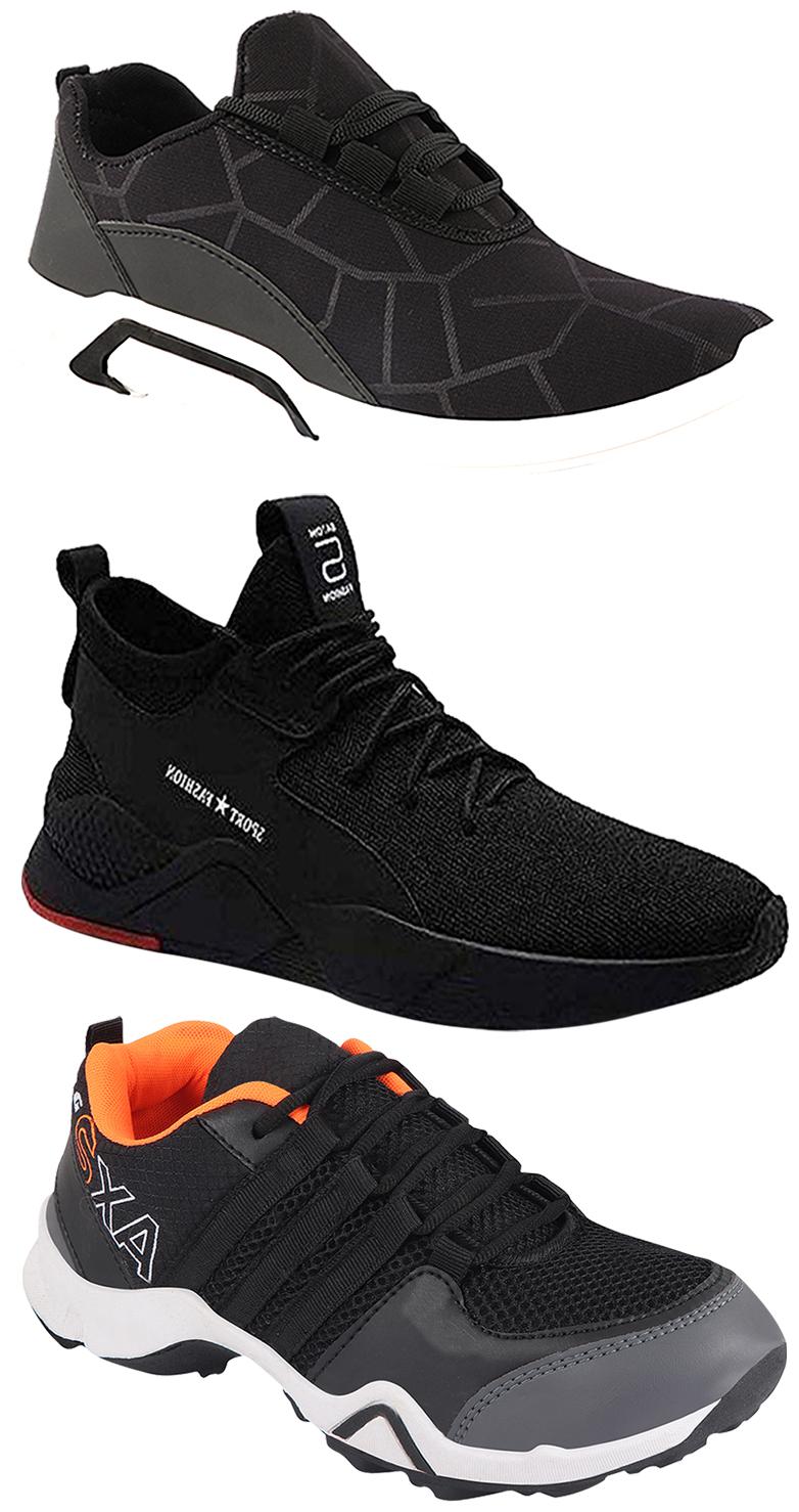

Birde Men Multicolor Mesh Canvas Casual Sports Sneakers Runnning Shoes for Men s Boy s - UK8 (Combo of 3)