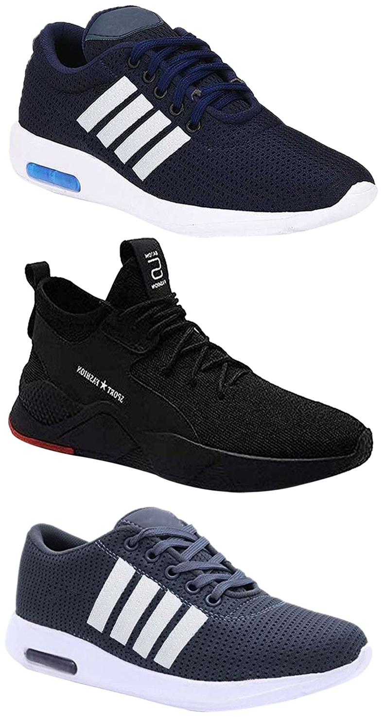 

Birde Men Multicolor Mesh Canvas Casual Sports Sneakers Runnning Shoes for Men s Boy s - UK8 (Combo of 3)