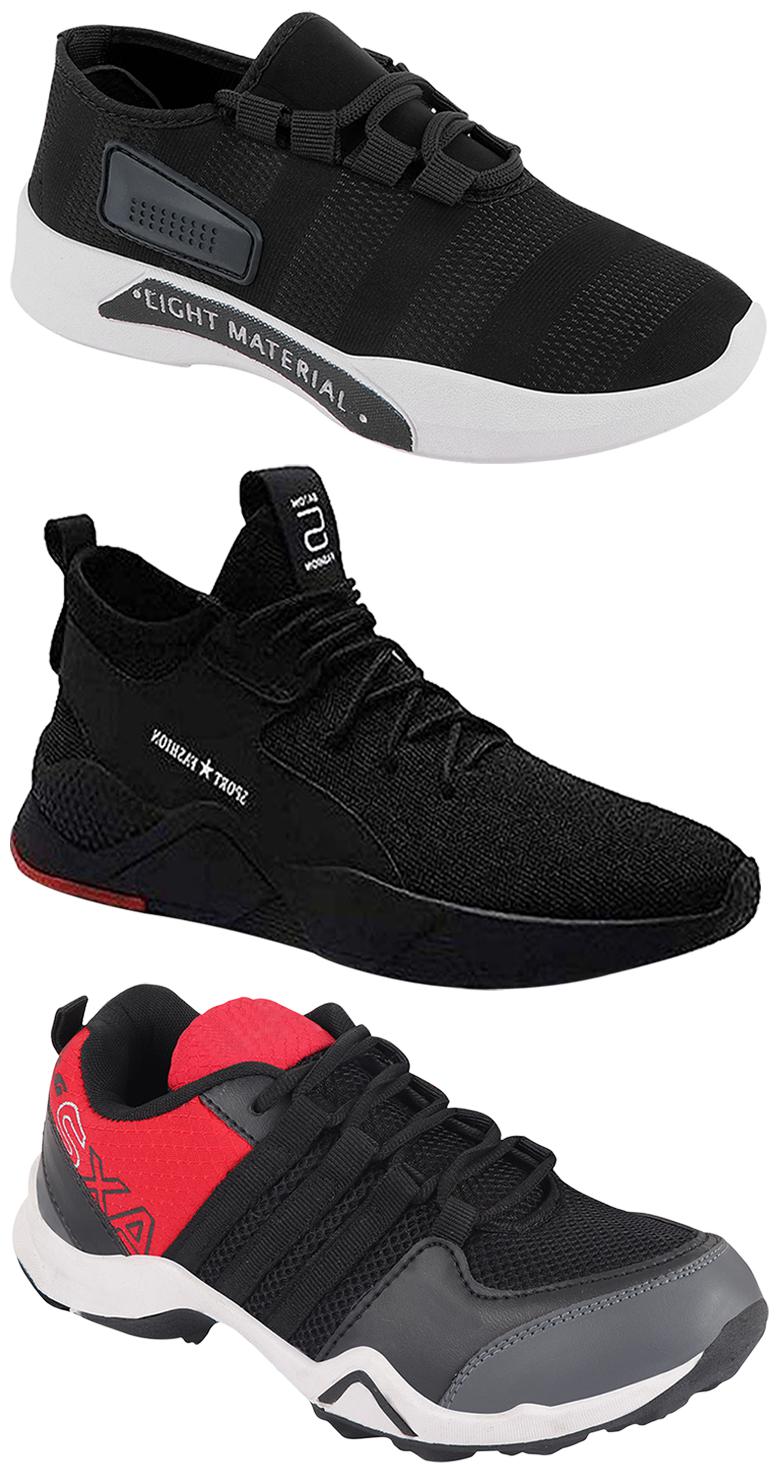 

Birde Men Multicolor Mesh Canvas Casual Sports Sneakers Runnning Shoes for Men s Boy s - UK7 (Combo of 3)