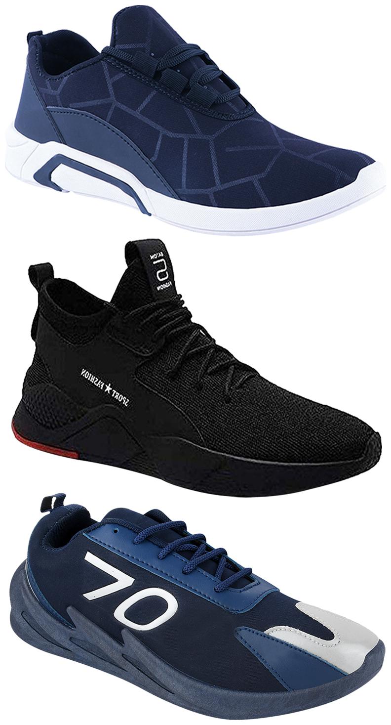 

Birde Men Multicolor Mesh Canvas Casual Sports Sneakers Runnning Shoes for Men s Boy s - UK9 (Combo of 3)