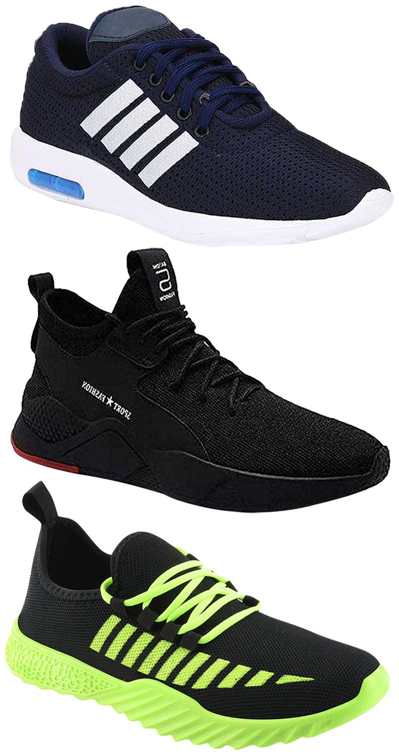 

Birde Men Multicolor Mesh Canvas Casual Sports Sneakers Runnning Shoes for Men s Boy s - UK7 (Combo of 3)