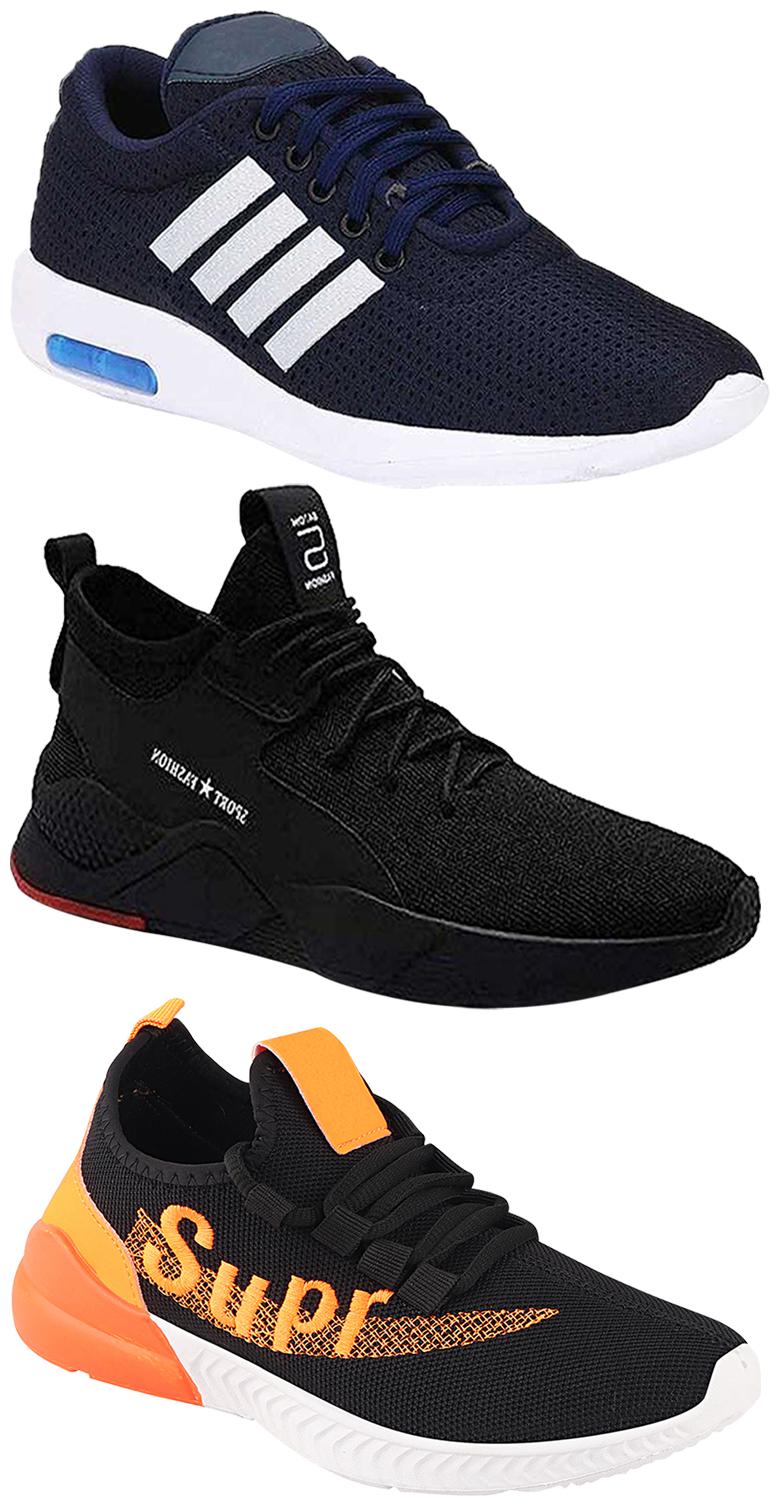 

Birde Men Multicolor Mesh Canvas Casual Sports Sneakers Runnning Shoes for Men s Boy s - UK6 (Combo of 3)