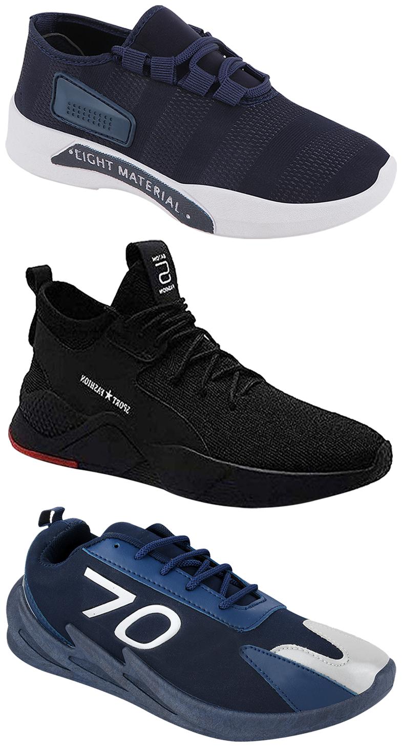 

Birde Men Multicolor Mesh Canvas Casual Sports Sneakers Runnning Shoes for Men s Boy s - UK9 (Combo of 3)