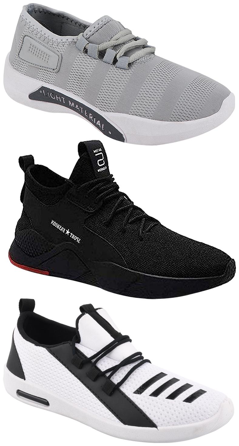 

Birde Men Multicolor Mesh Canvas Casual Sports Sneakers Runnning Shoes for Men s Boy s - UK6 (Combo of 3)
