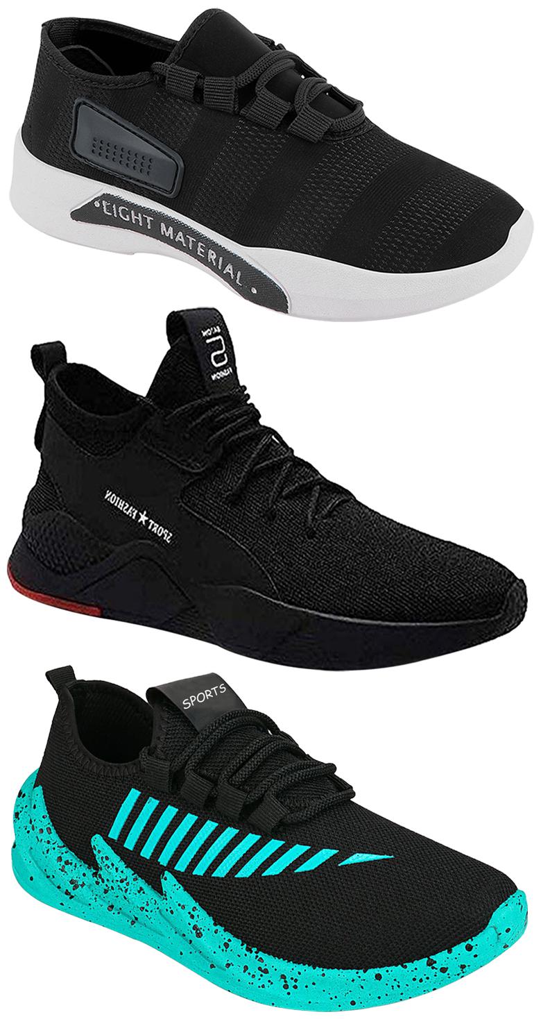 

Birde Men Multicolor Mesh Canvas Casual Sports Sneakers Runnning Shoes for Men s Boy s - UK7 (Combo of 3)