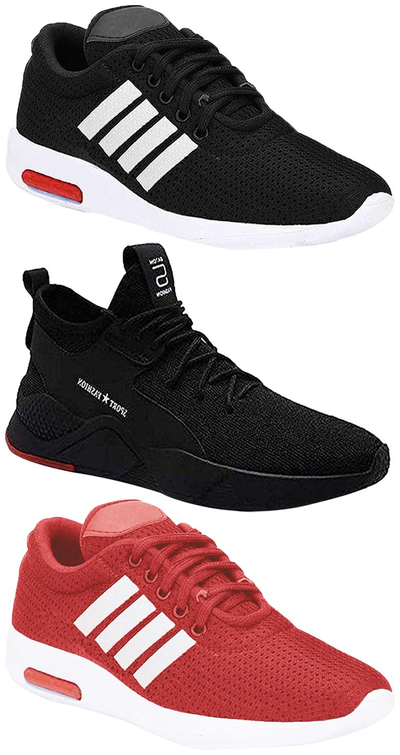 

Birde Men Multicolor Mesh Canvas Casual Sports Sneakers Runnning Shoes for Men s Boy s - UK9 (Combo of 3)
