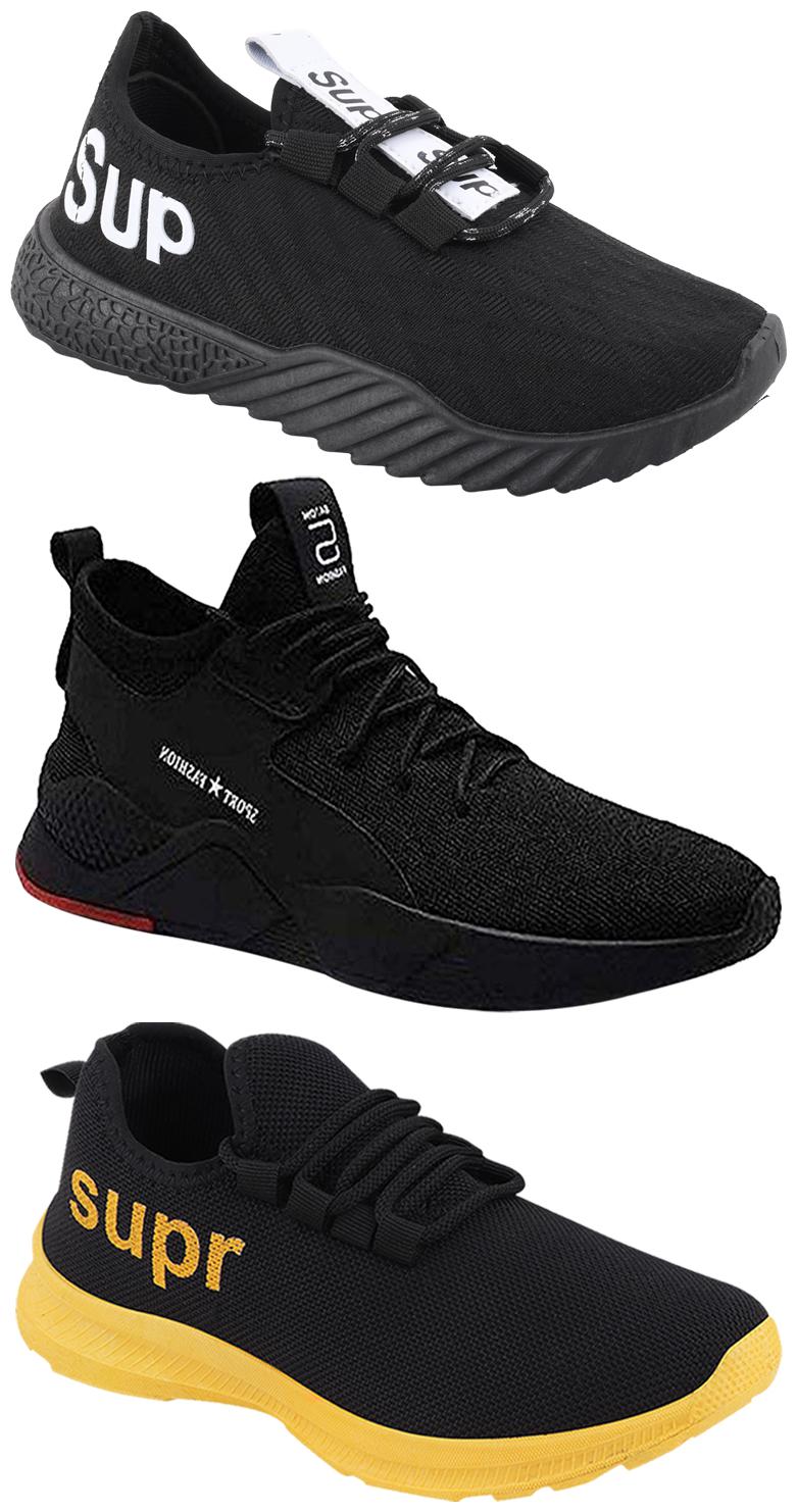

Birde Men Multicolor Mesh Canvas Casual Sports Sneakers Runnning Shoes for Men s Boy s - UK10 (Combo of 3)