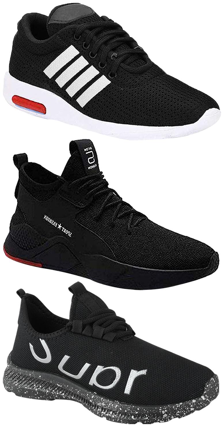 

Birde Men Multicolor Mesh Canvas Casual Sports Sneakers Runnning Shoes for Men s Boy s - UK9 (Combo of 3)