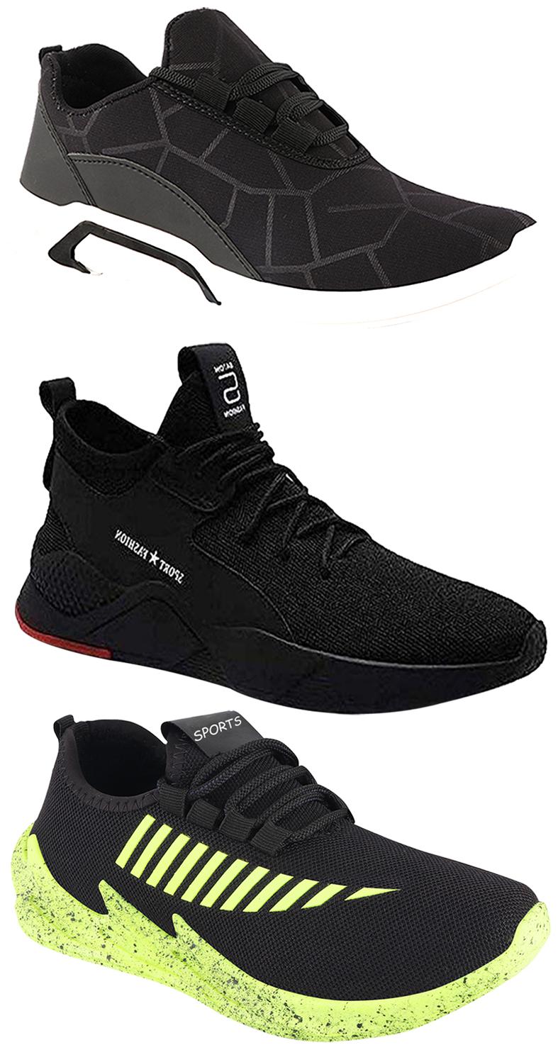 

Birde Men Multicolor Mesh Canvas Casual Sports Sneakers Runnning Shoes for Men s Boy s - UK6 (Combo of 3)