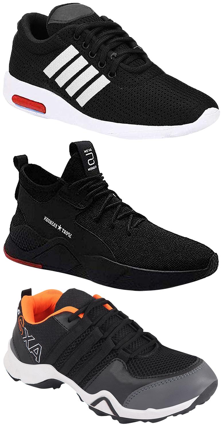 

Birde Men Multicolor Mesh Canvas Casual Sports Sneakers Runnning Shoes for Men s Boy s - UK6 (Combo of 3)