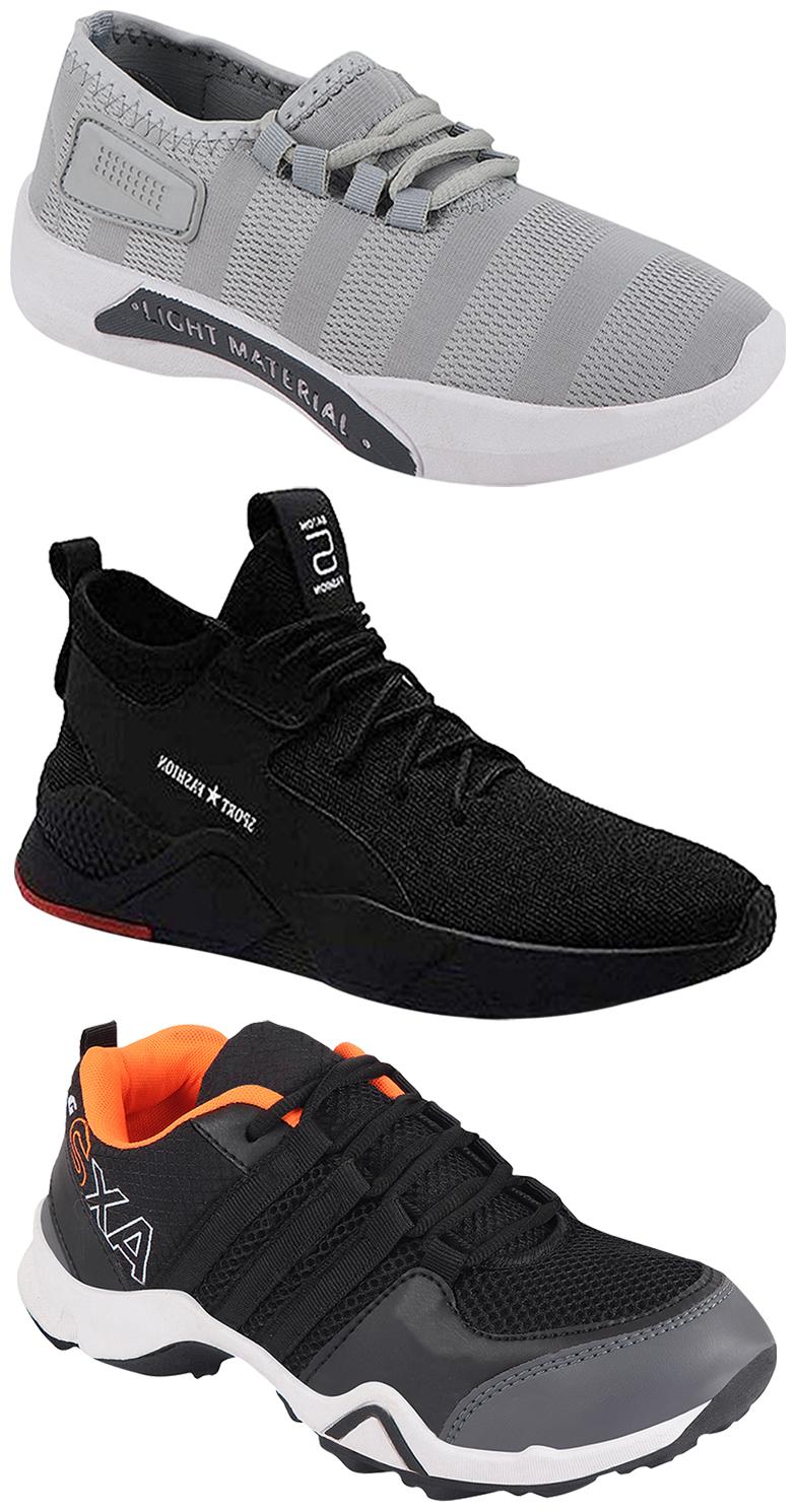 

Birde Men Multicolor Mesh Canvas Casual Sports Sneakers Runnning Shoes for Men s Boy s - UK7 (Combo of 3)