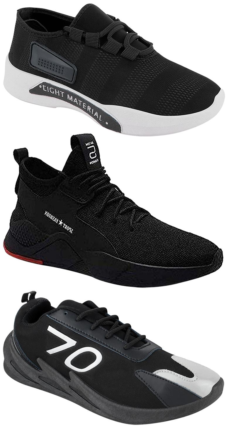 

Birde Men Multicolor Mesh Canvas Casual Sports Sneakers Runnning Shoes for Men s Boy s - UK10 (Combo of 3)